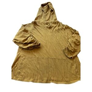 FP Movement Mustard Yellow Organic Cotton Ruched Sleeve Hoodie XS